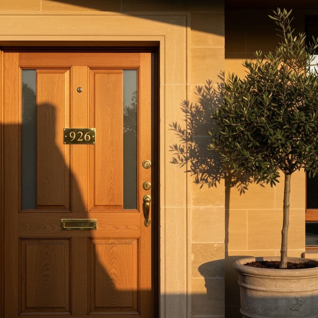 Elegant front door of a luxury home